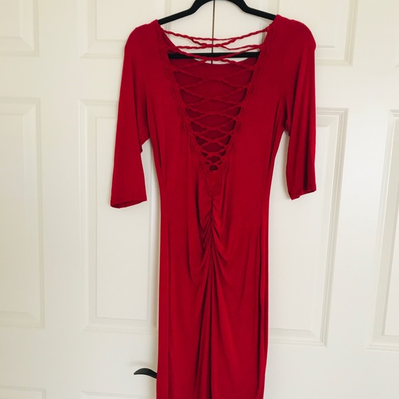 Gorgeous Red Midi Dress. Size Large. - Picture 5 of 7